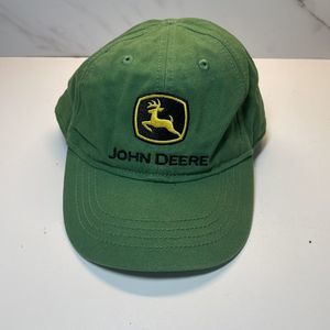 John Deere Child Toddler One Size Green Embroidered Hat Cap Elastic Strap